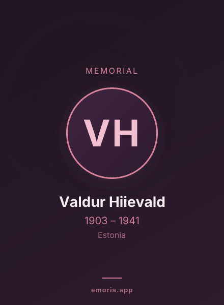 Memorial portrait of Valdur Hiievald