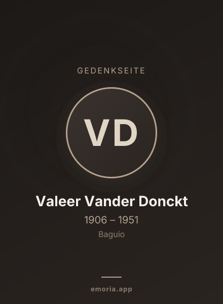 Gedenkportrait von Valeer Vander Donckt