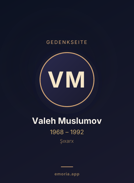 Gedenkportrait von Valeh Muslumov