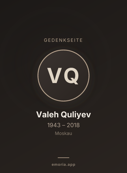 Gedenkportrait von Valeh Quliyev