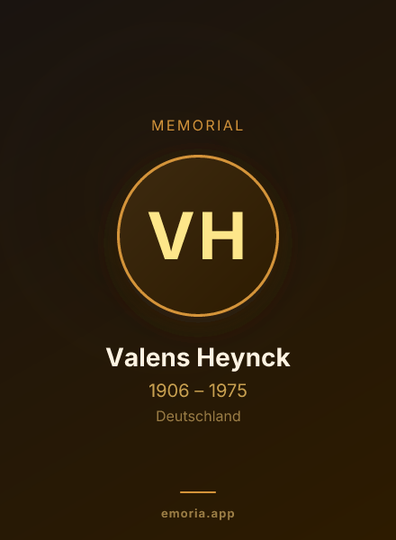 Memorial portrait of Valens Heynck