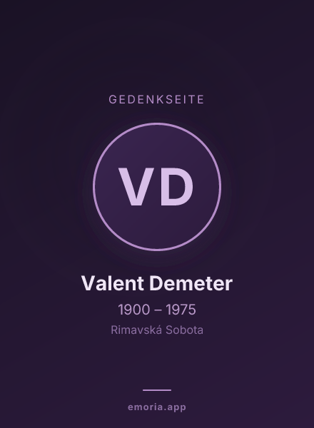 Gedenkportrait von Valent Demeter