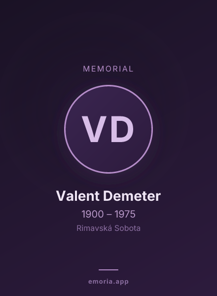Memorial portrait of Valent Demeter