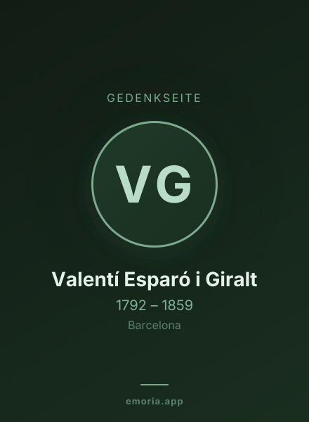 Gedenkportrait von Valentí Esparó i Giralt