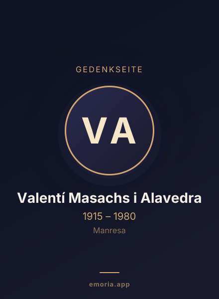Gedenkportrait von Valentí Masachs i Alavedra