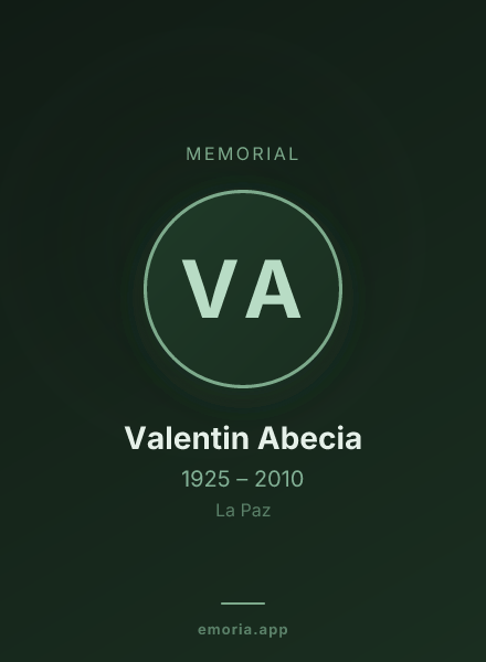 Memorial portrait of Valentin Abecia