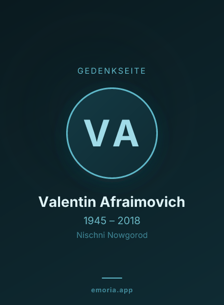 Gedenkportrait von Valentin Afraimovich