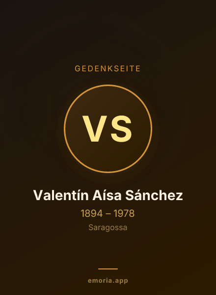 Gedenkportrait von Valentín Aísa Sánchez