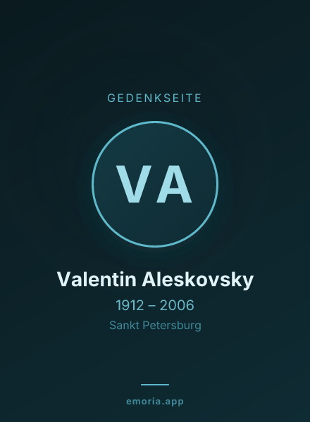 Gedenkportrait von Valentin Aleskovsky
