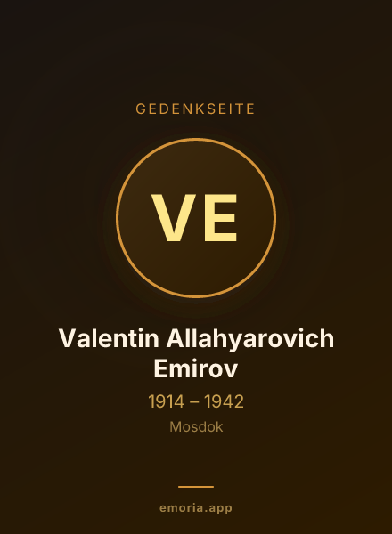 Gedenkportrait von Valentin Allahyarovich Emirov
