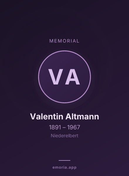 Memorial portrait of Valentin Altmann