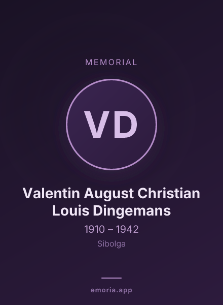 Memorial portrait of Valentin August Christian Louis Dingemans