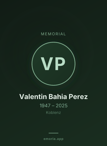 Memorial portrait of Valentin Bahia Perez