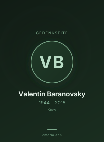 Gedenkportrait von Valentin Baranovsky