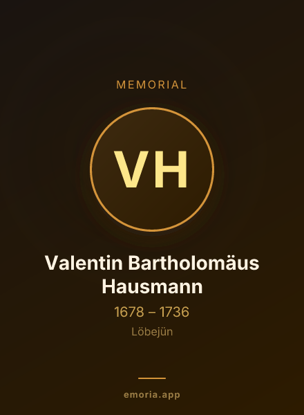 Memorial portrait of Valentin Bartholomäus Hausmann