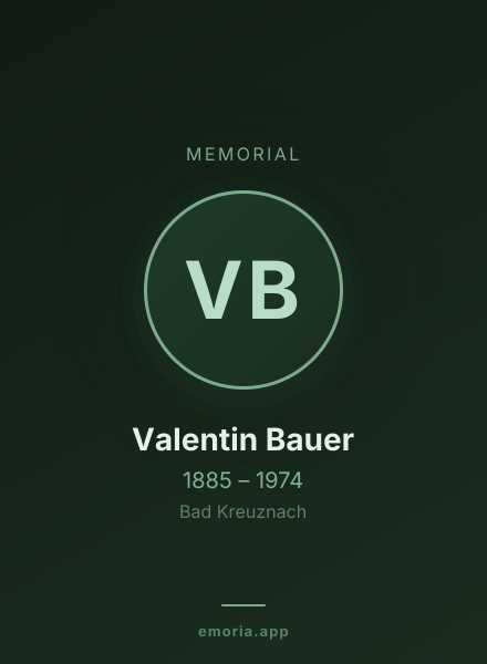 Memorial portrait of Valentin Bauer