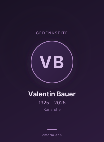 Gedenkportrait von Valentin Bauer