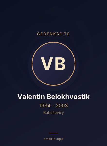 Gedenkportrait von Valentin Belokhvostik