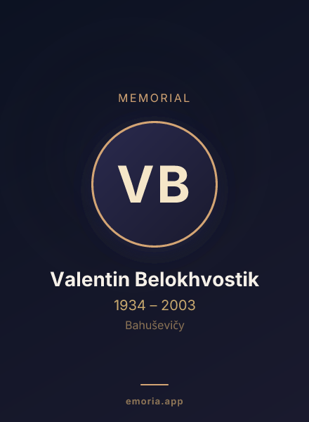 Memorial portrait of Valentin Belokhvostik