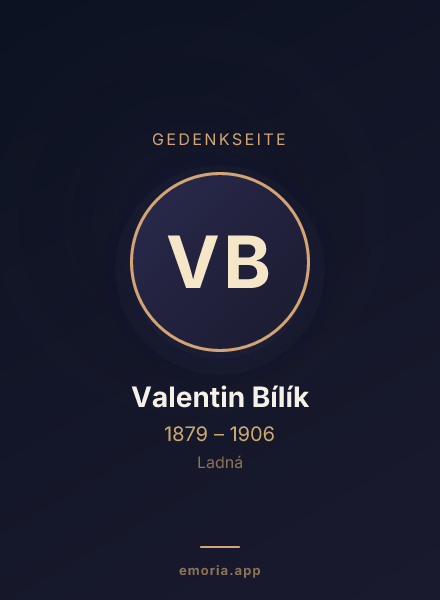 Gedenkportrait von Valentin Bílík