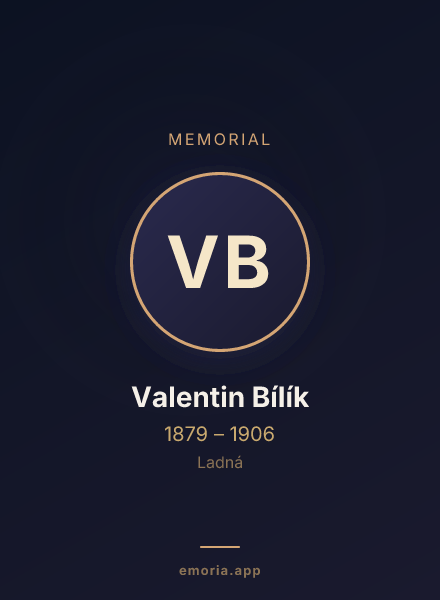 Memorial portrait of Valentin Bílík
