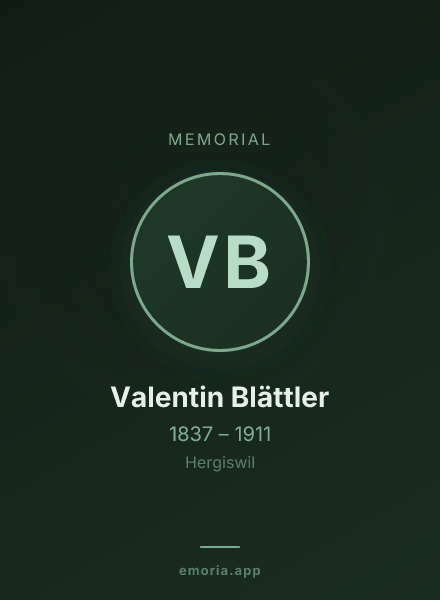 Memorial portrait of Valentin Blättler