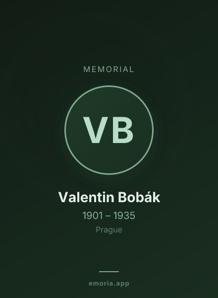 Memorial portrait of Valentin Bobák