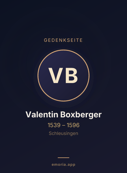 Gedenkportrait von Valentin Boxberger