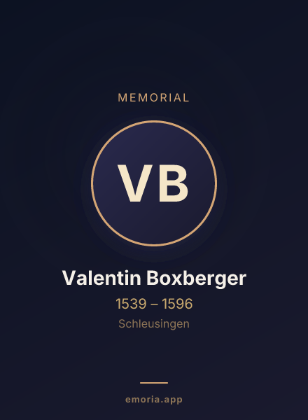 Memorial portrait of Valentin Boxberger