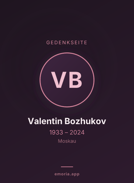 Gedenkportrait von Valentin Bozhukov