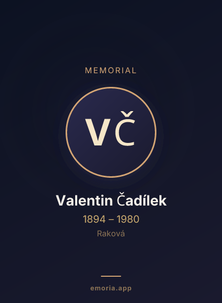 Memorial portrait of Valentin Čadílek