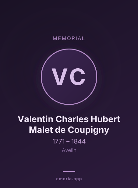 Memorial portrait of Valentin Charles Hubert Malet de Coupigny