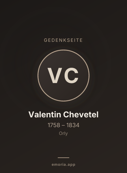 Gedenkportrait von Valentin Chevetel