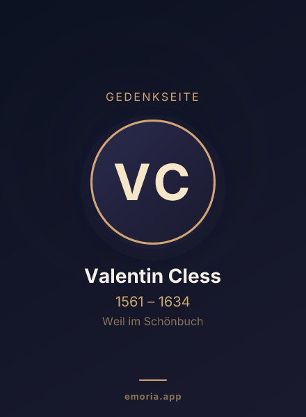 Gedenkportrait von Valentin Cless