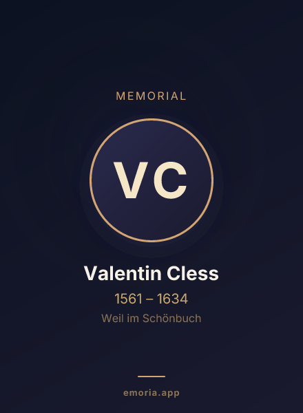 Memorial portrait of Valentin Cless