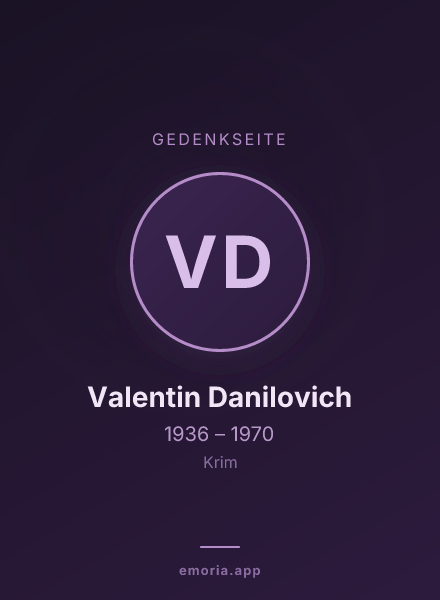 Gedenkportrait von Valentin Danilovich