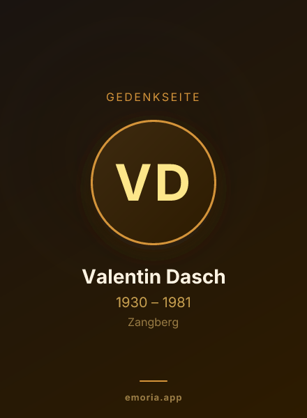 Gedenkportrait von Valentin Dasch