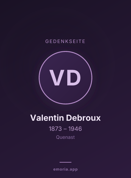 Gedenkportrait von Valentin Debroux