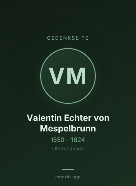 Gedenkportrait von Valentin Echter von Mespelbrunn