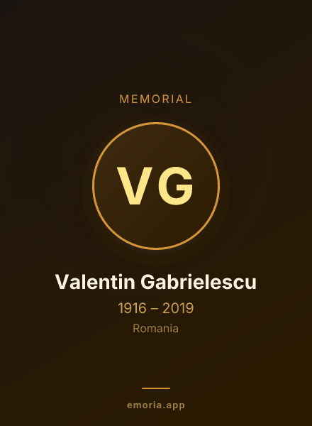 Memorial portrait of Valentin Gabrielescu