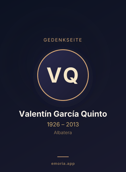 Gedenkportrait von Valentín García Quinto
