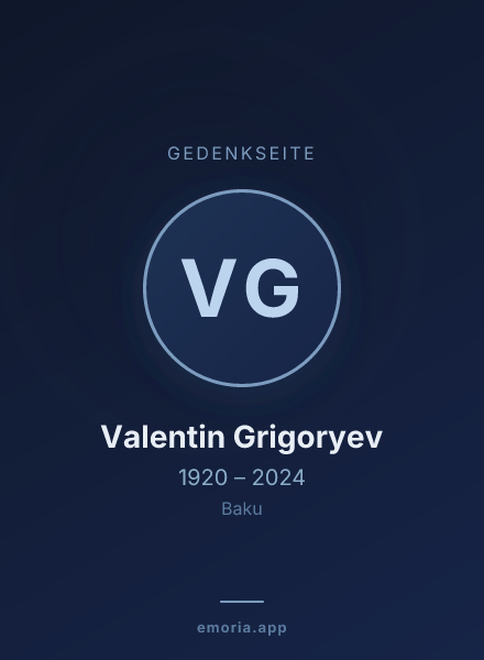 Gedenkportrait von Valentin Grigoryev