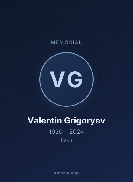 Memorial portrait of Valentin Grigoryev