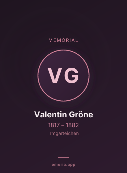 Memorial portrait of Valentin Gröne