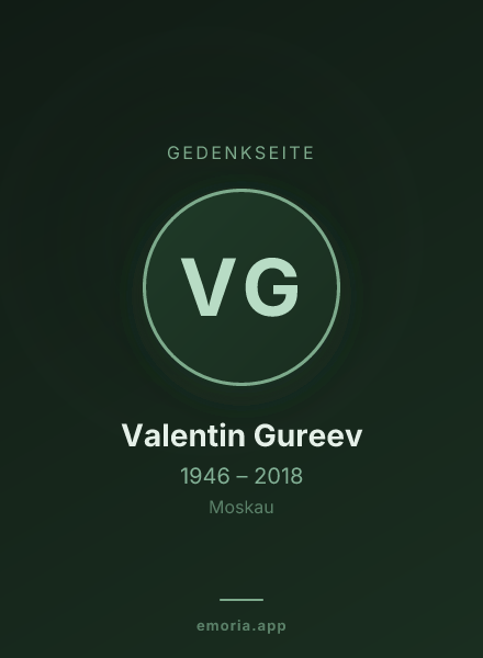 Gedenkportrait von Valentin Gureev