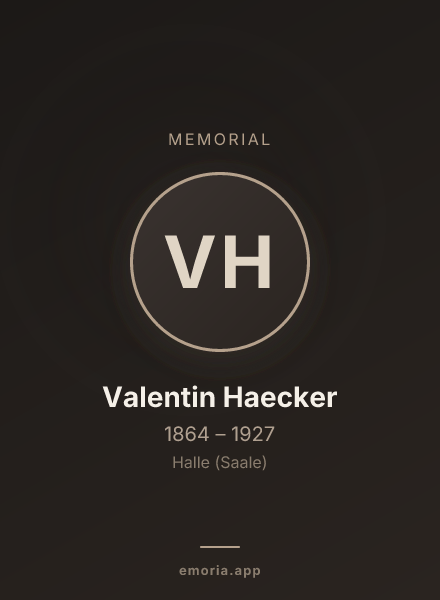 Memorial portrait of Valentin Haecker