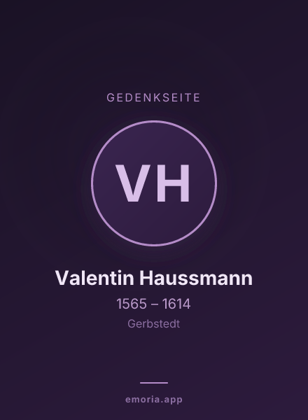 Gedenkportrait von Valentin Haussmann
