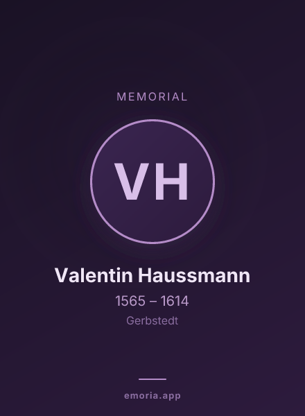 Memorial portrait of Valentin Haussmann