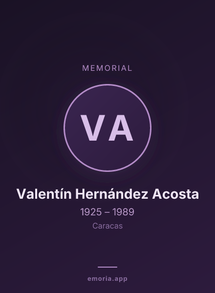 Memorial portrait of Valentín Hernández Acosta