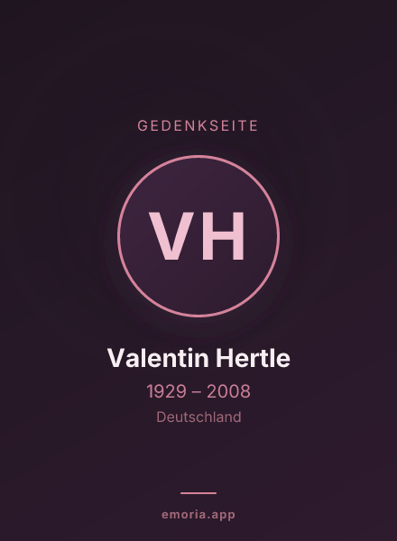 Gedenkportrait von Valentin Hertle